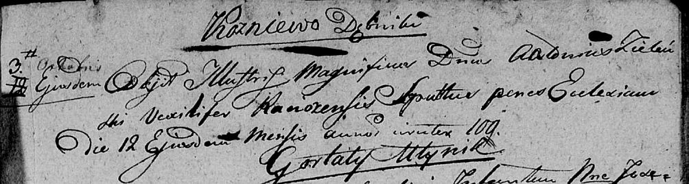 Akt zgonu Antoniego Zieli�skiego 1914r.