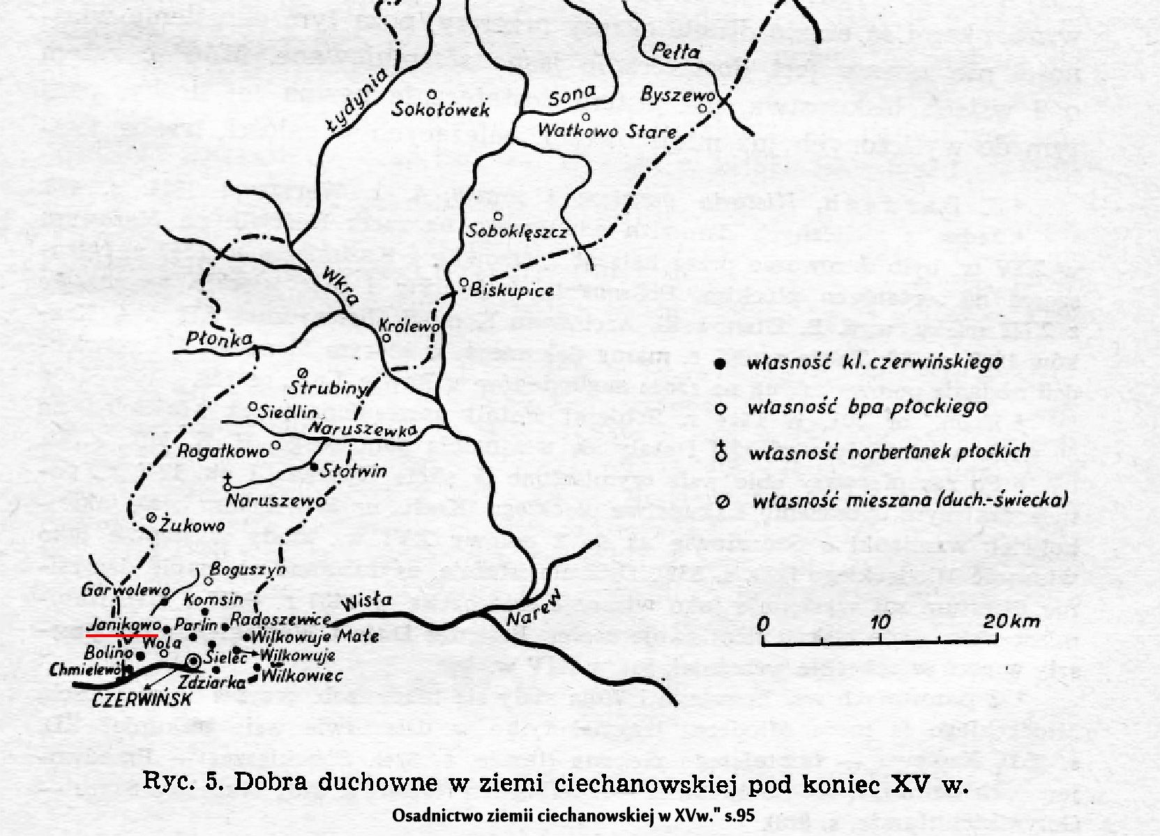 Mapa po�o�enia wsi Janikowo w z. zakroczymskiej